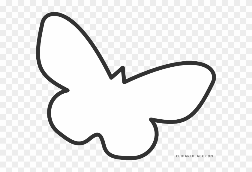 Butterfly Silhouette Animal Free Black White Clipart - Silhouette Butterfly Clipart #342963
