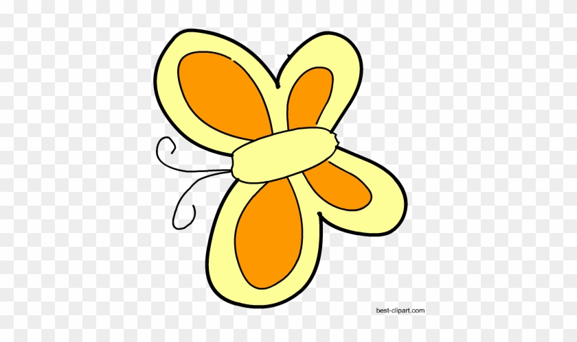 Yellow Butterfly Clip Art Graphic - Yellow #343008