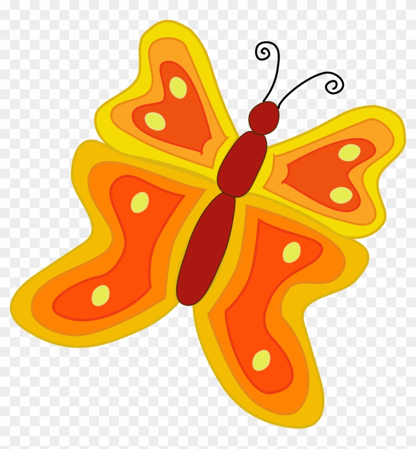 Lie Clip Art Download - Orange Butterfly Shower Curtain #343009