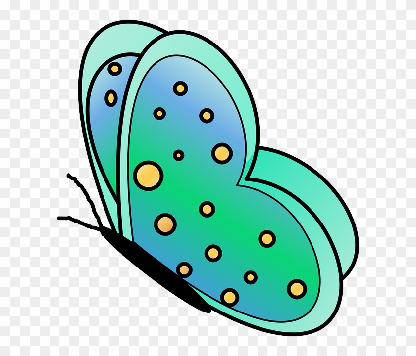 Wings Butterfly, Cute, Green, Spots, Spring, Summer, - Gambar Kupu Kupu Kartun #343065