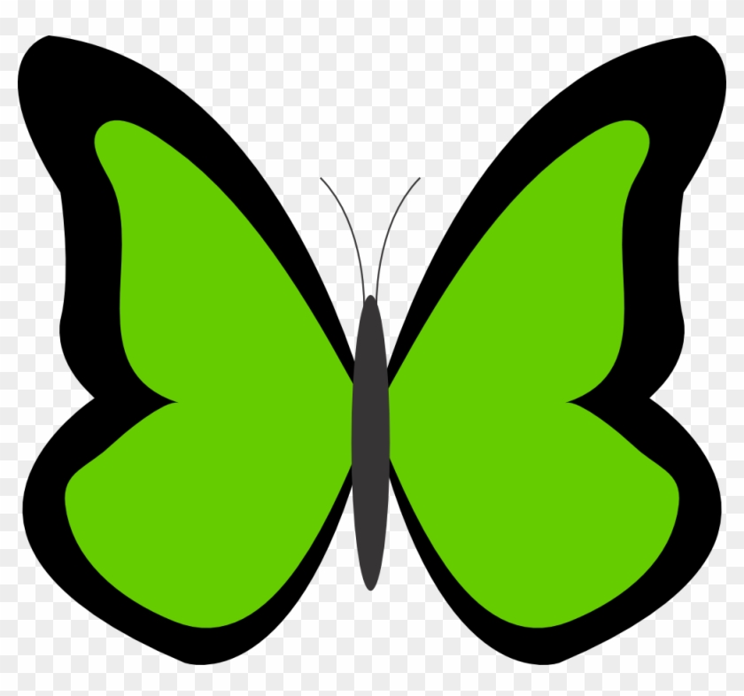 Butterfly - Flower - Clipart - Green Flowers Clip Art #343096