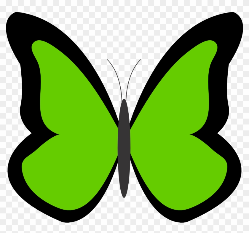 Butterfly - Flower - Clipart - Green Flowers Clip Art #343096