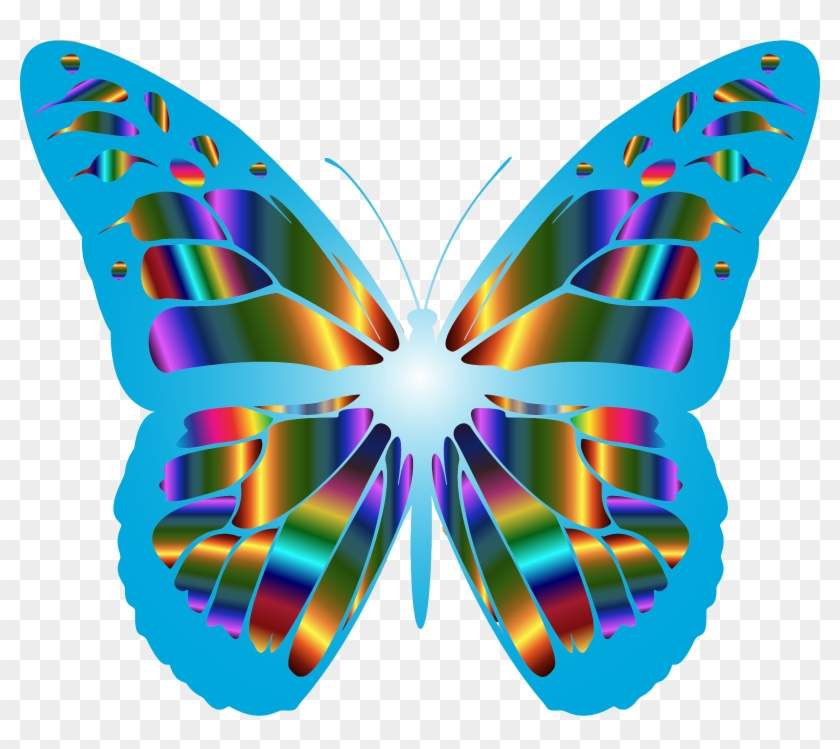Iridescent Monarch Butterfly 8 By @gdj, A Colorful - Luxe Abstrakter Schmetterling Auf Rotem Glitter Taschenspiegel #343104