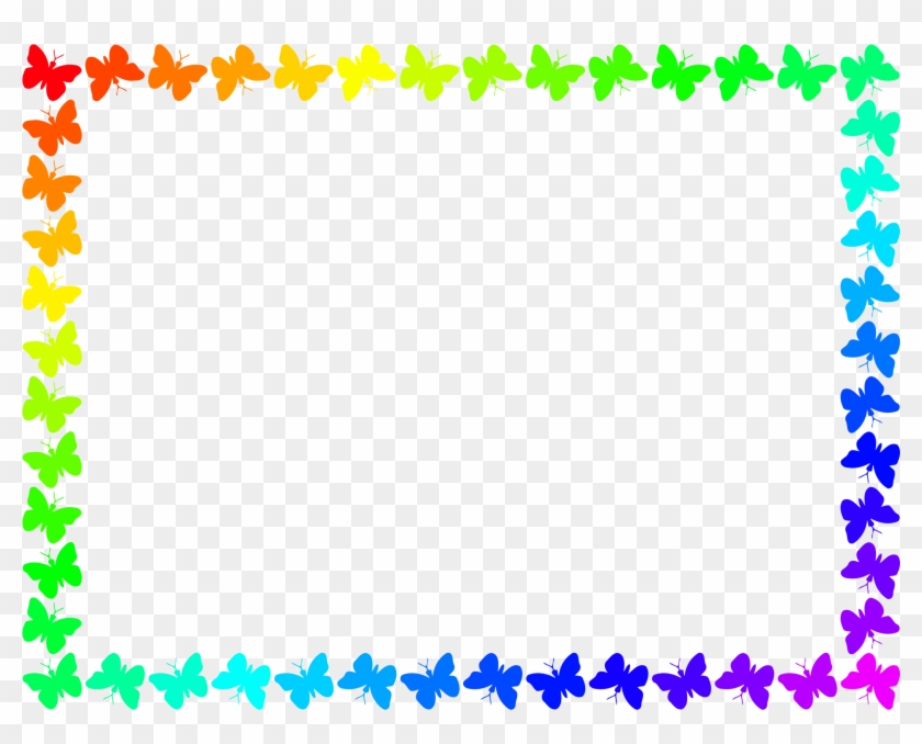 Butterfly Frame - Colorful Frame Hd Png #343114