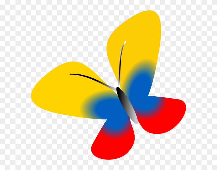 Colombia Flag Butterfly Svg Clip Arts 600 X 580 Px - Bandera De Colombia Animada #343136