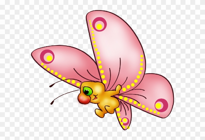 Cute Butterfly Cartoon Clip Art Images On A Transparent - Butterfly #343209