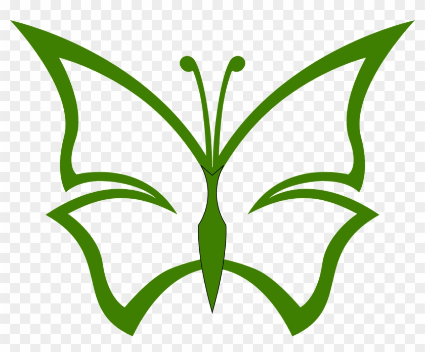 Green Butterfly - Outline Pics Of Butterfly #343233