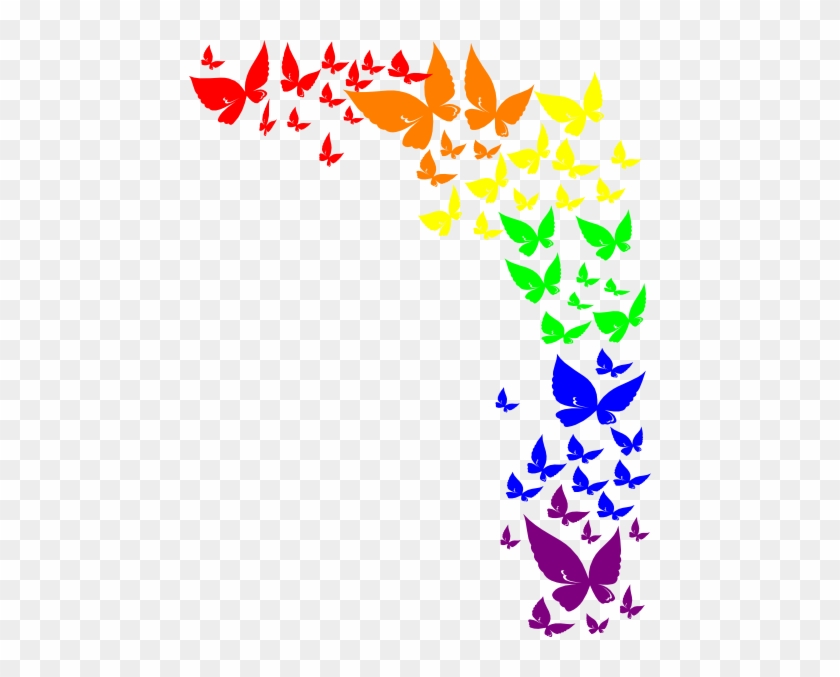 Rainbow Butterfly Cascade Clip Art - Over The Rainbow Mug #343356