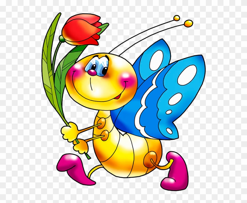 Png Kelebek Resimleri Png Kelebekler Png Rengarenk - Butterfly With Tulips Sticker #343438