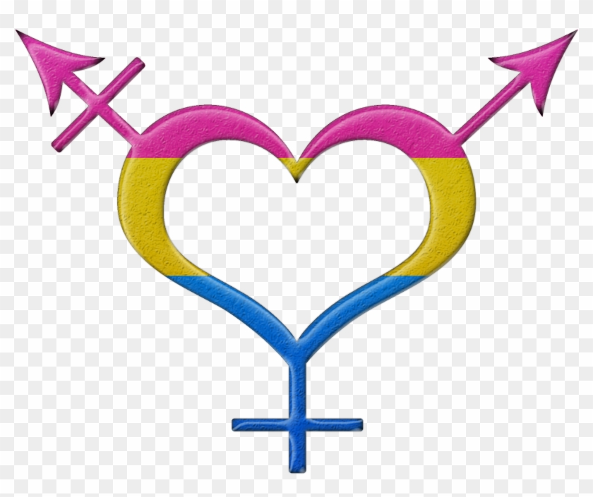 Pansexual Pride Heart Shaped Gender Neutral Symbol - Pansexual Gender Symbol #343456