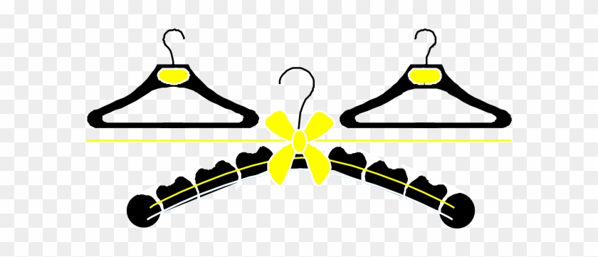 Black And Gold Hangers Svg Clip Arts 600 X 281 Px - Baby Hanger Clipart #343481