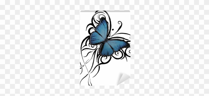 Schmetterling Sommerfugl Tatovering Fototapet • Pixers® - Butterfly Tattoo Tribal Blue #343696