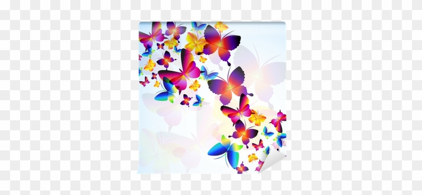 Fototapet Fargerik Bakgrunn Med Sommerfugl - Colorful Background With Butterfly #343790