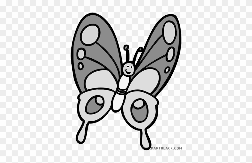Cartoon Butterfly Animal Free Black White Clipart Images - Clip Art #343801