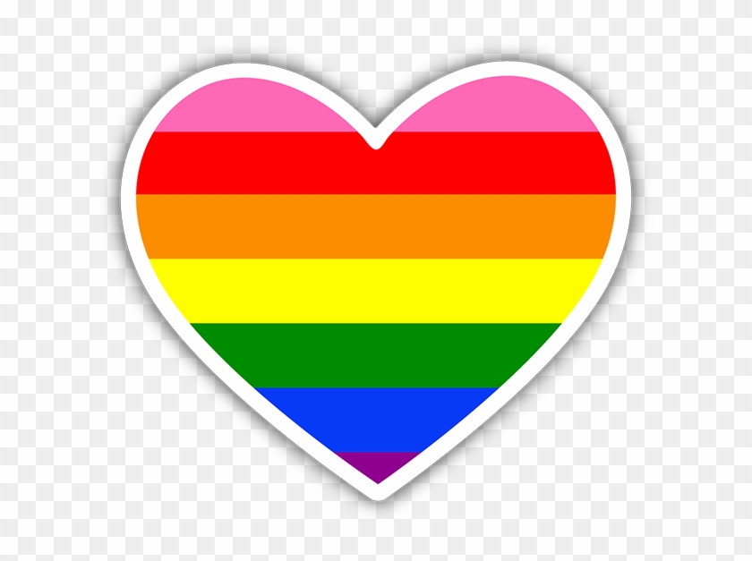 Gay Pride Rainbow Flag Heart Sticker - Pride Heart #343870