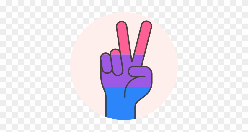 Bisexuell, Flagge, Hand, Frieden Symbol - Sticker #343873