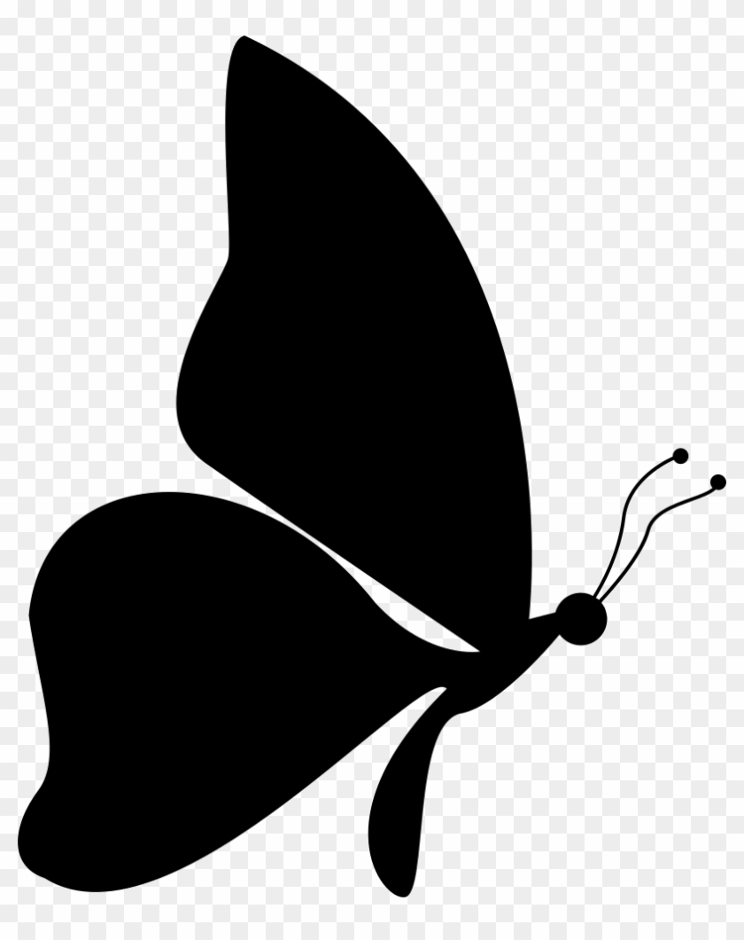 Butterfly Shape From Side View Facing To Right Comments - Butterfly Icon Png #343917