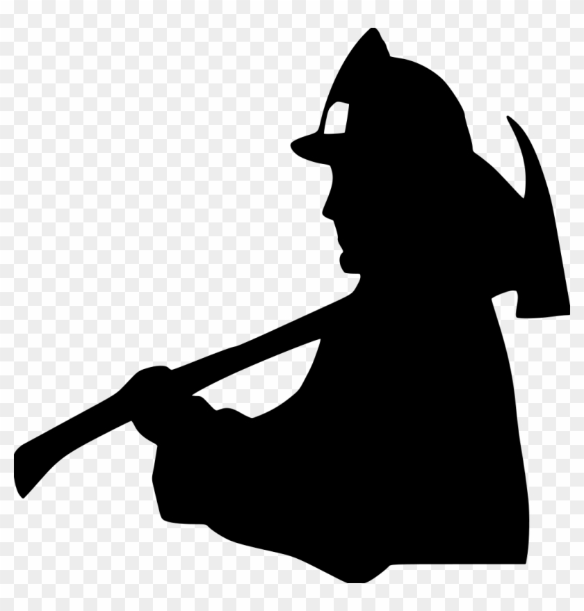 Firefighter W Axe File Size - Fireman Silhouette Clip Art #344014