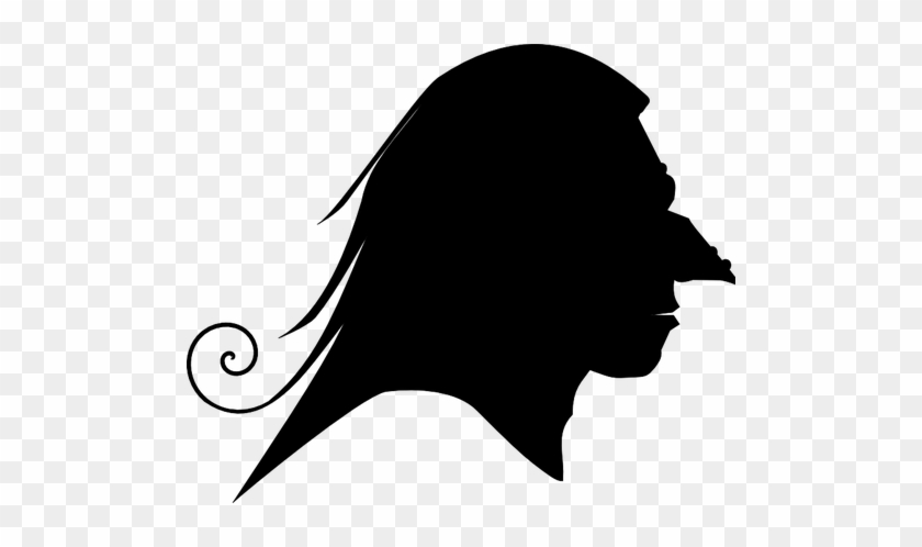 9193 Female Profile Silhouette Clip Art Public Domain - Silhouette Witch #344105