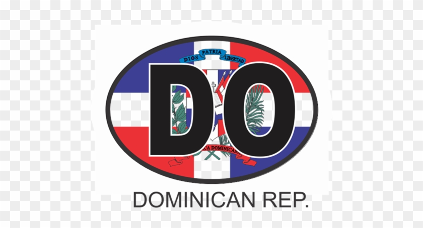 Oval Car Stickers - Dominican Republic Osc2 Colour Oval Car Decal #344219