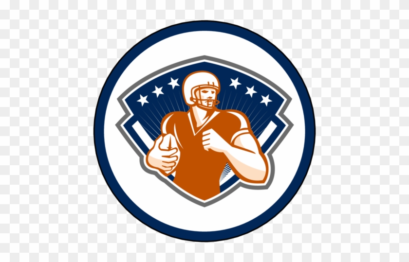 Ol350 - 2 - 5" Circle - Team Orange Circle Label - American Football Running Back Crest Grayscale Card #344240