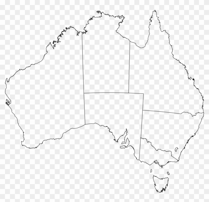 Australian Map Outline Simplistic Clipart Aust 1937 - Clear Map Of Australia #344428