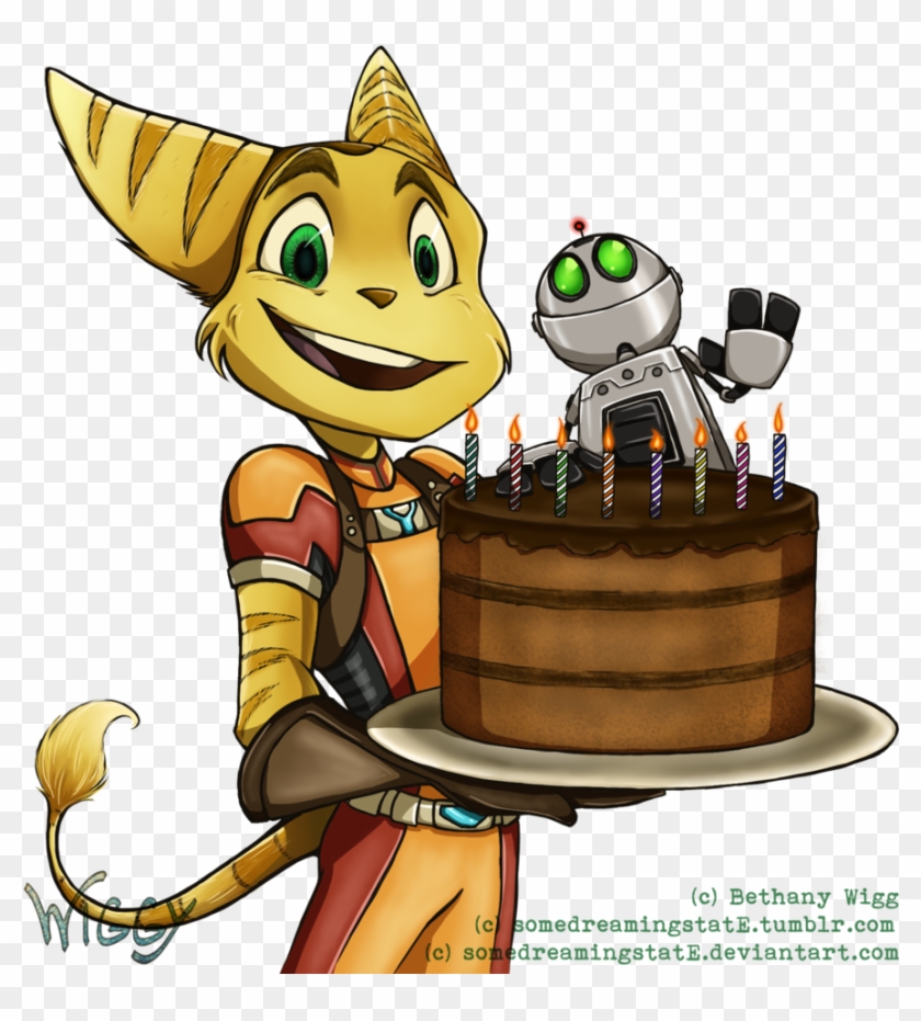 Ratchet And Clank And Cake By Wiggybe - Ratchet And Clank Fan Art #344518
