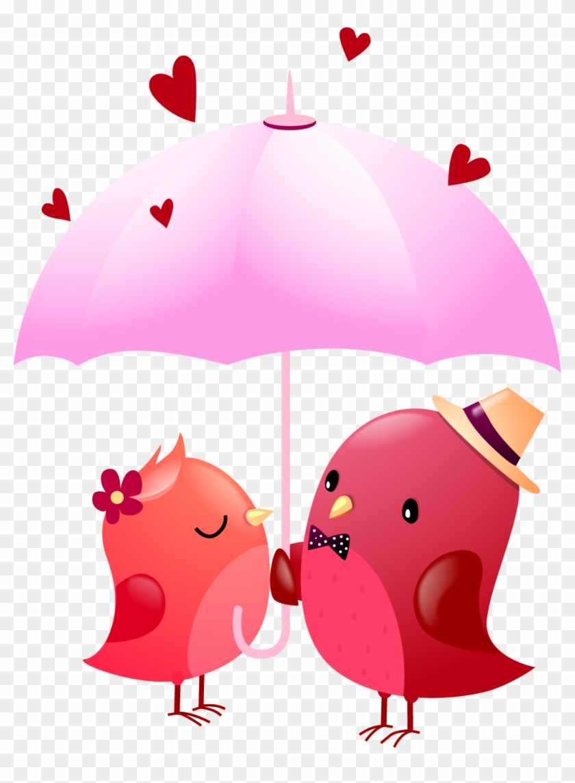 Vector Umbrella Love Birds 1016*1335 Transprent Png - Vector Umbrella Love Birds 1016*1335 Transprent Png #344538