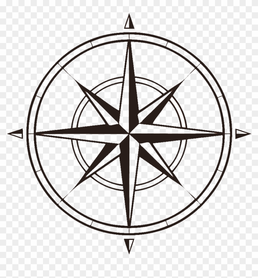 Compass That Shows North, West, South , Clipart - Transparent Background Compass Rose Clip Art #344529