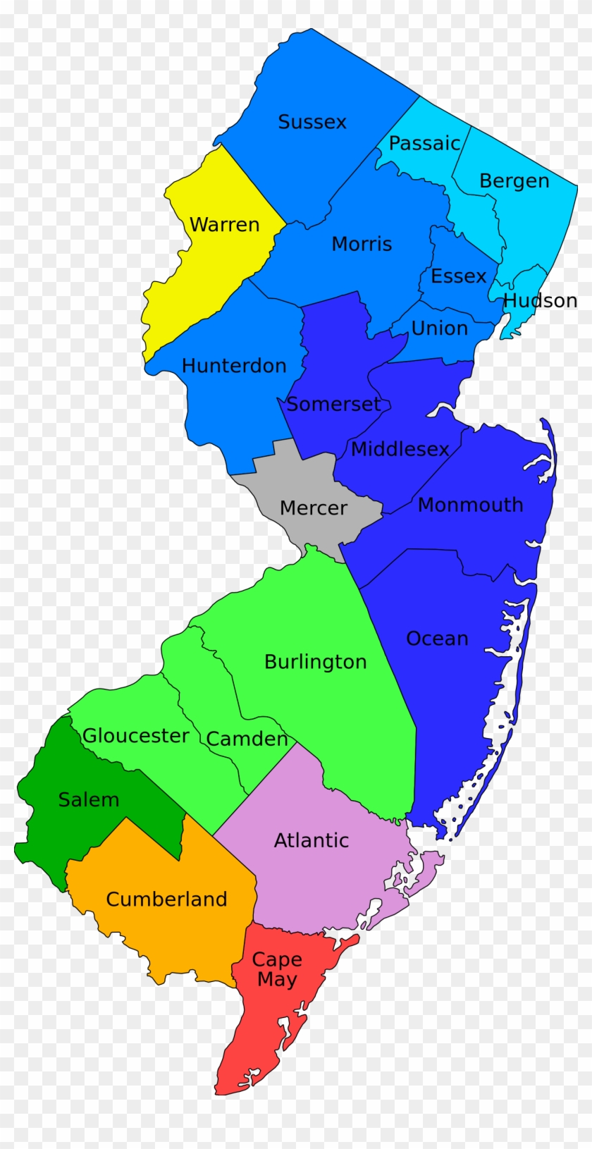 New Jersey Counties By Metro - New Jersey Metropolitan Areas #344604