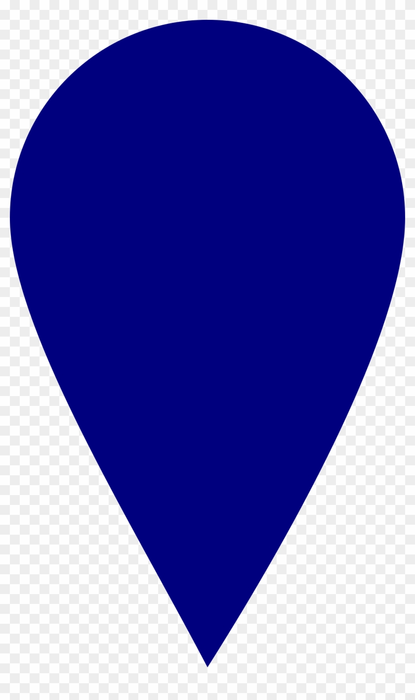 Blue Map Locator Marker Clip Art - Heart Dark Blue #344699