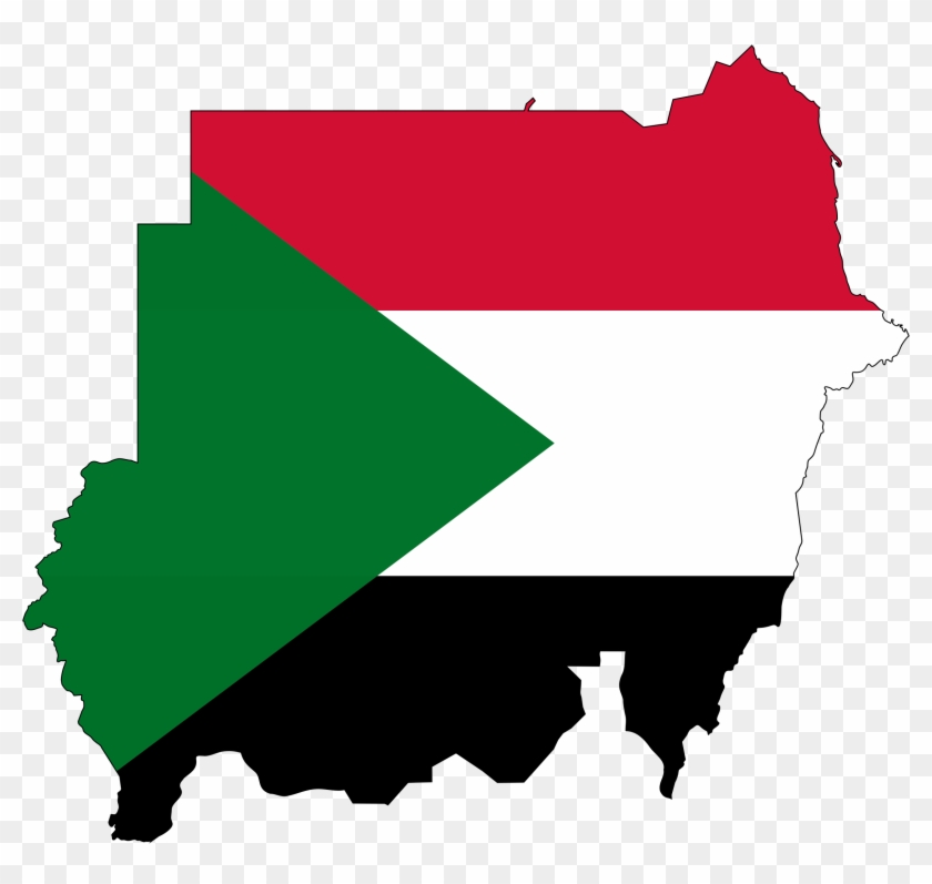 Flag Map With Stroke - Sudan Flag And Map #344746