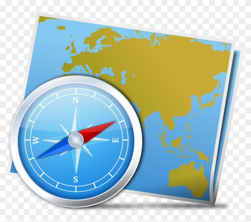 Map And Compass - Map And Compass Clip Art #344753