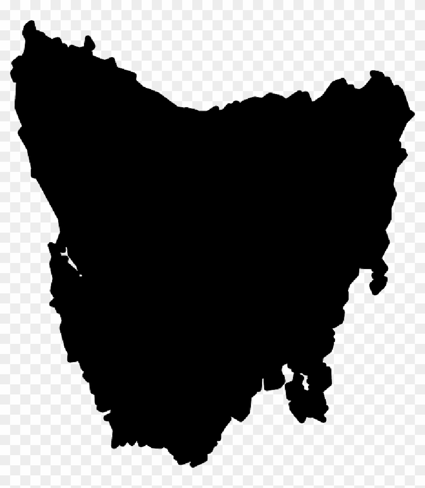 Tasmania, Australia, Map, Black, Geography, Outline - Tasmania Map Clip Art #344755