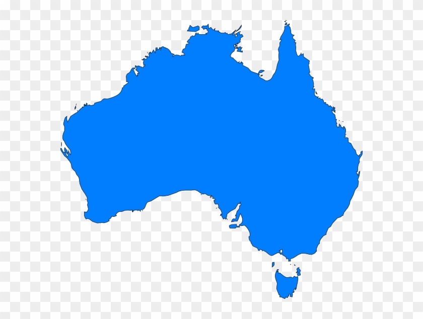 Blue Map Australia Clip Art - Australia Map Vector Png #344796