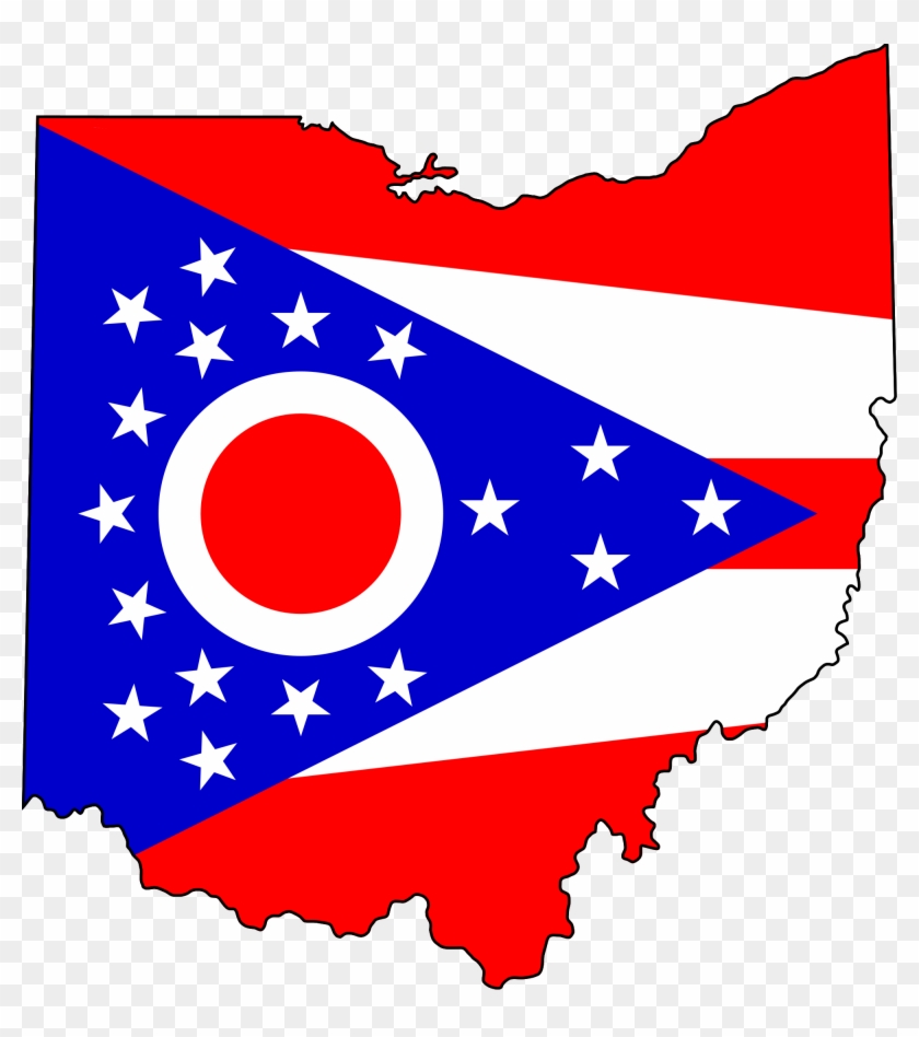 Ohio Map Clipart - Flag Map Of Ohio #344826