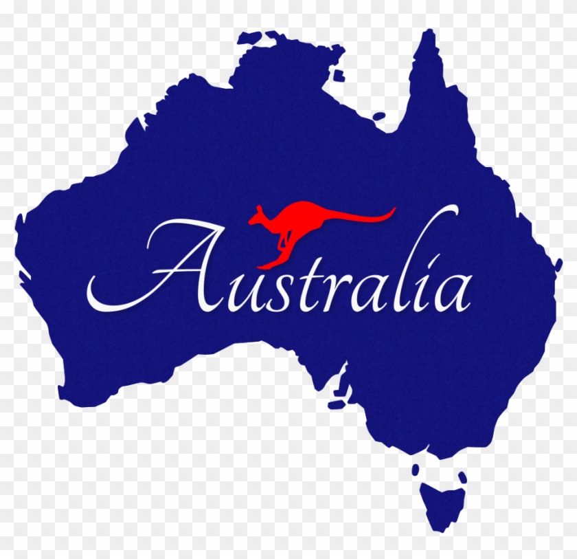 Plain Australia Map With Kangaroo - Australia Silhouette #344983