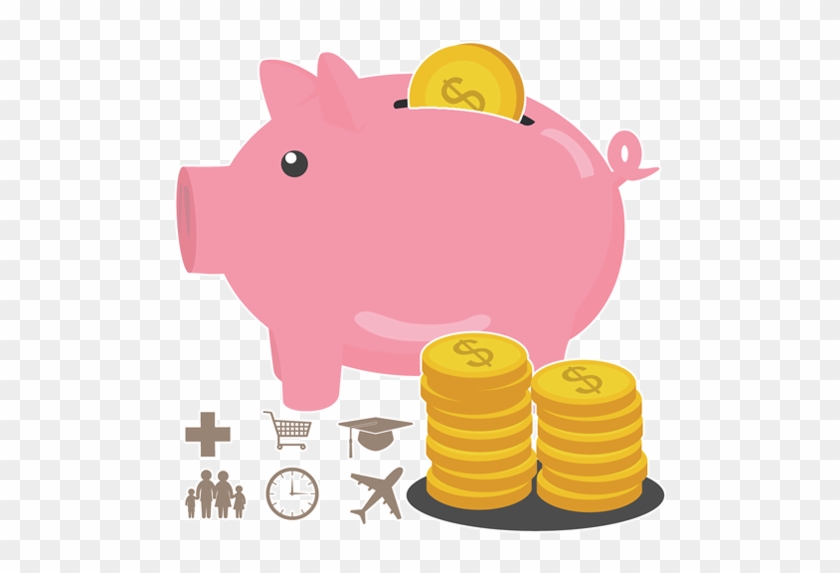 With Mutual Funds And Sips Save A Little Money Every - Piggy Bank Vector Png #344994