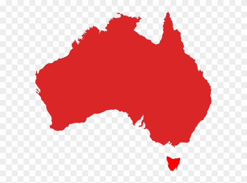 Australia Map Red Clip Art At Clker - Australian Map Vector Free #345008