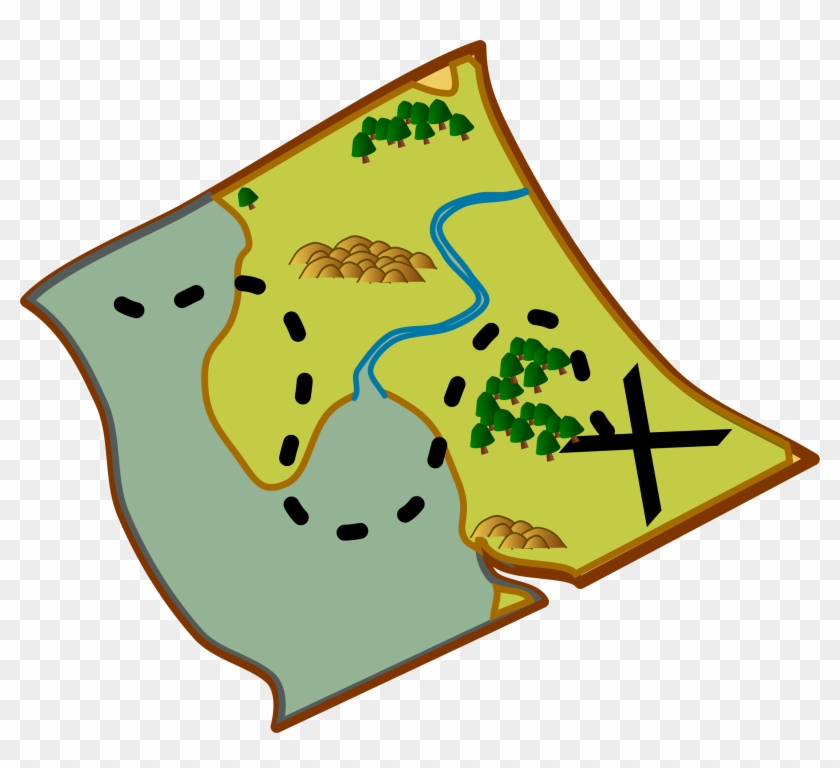 Treasure Map Road Map Clip Art - Treasure Map Road Map Clip Art #345146