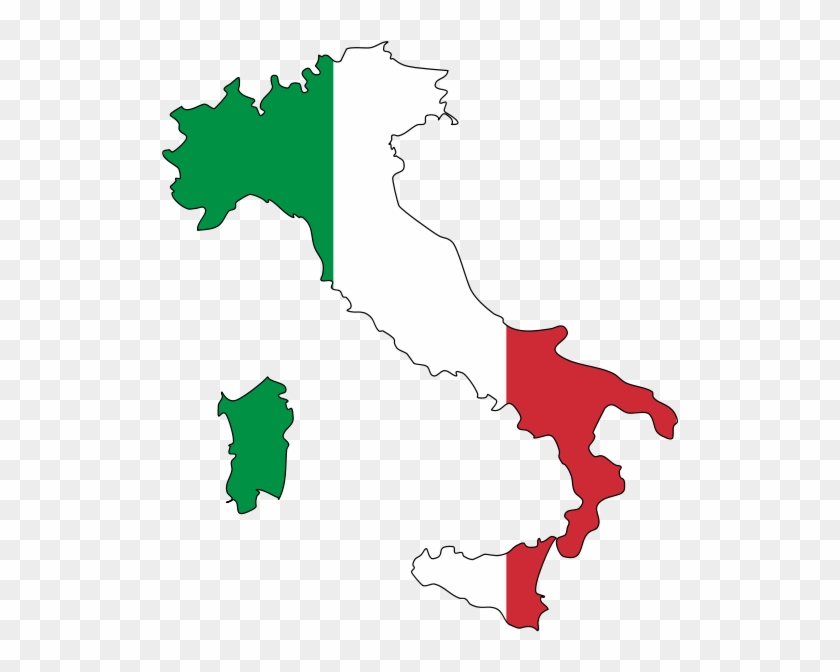 Italy Flag Map - Italy Red White Green #345126