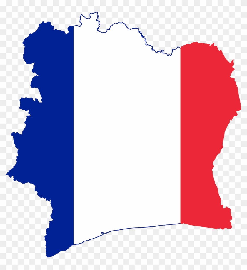 Flag Map Of French Cote D'ivoire - Cote D Ivoire Map #345353