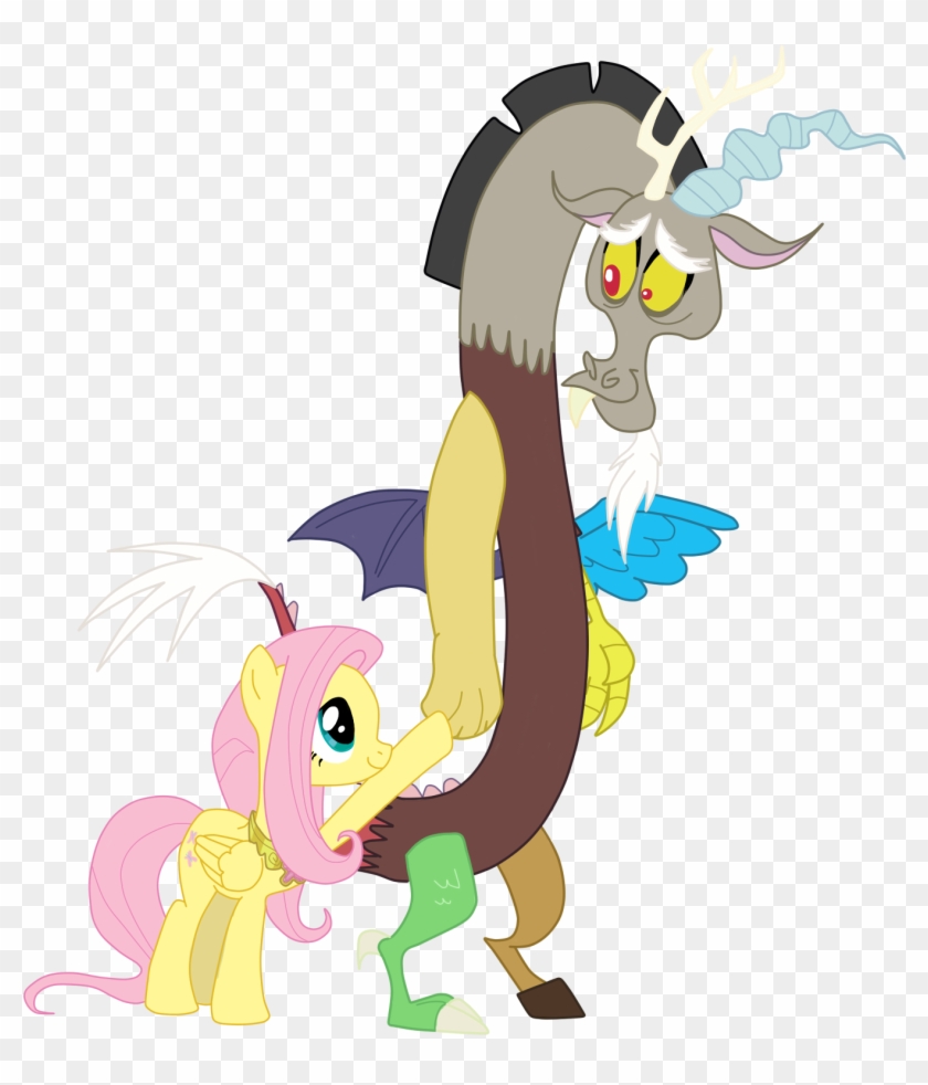 Discord, Discoshy, Fluttershy, Safe, Vector - Mlp Fluttershy And Discord #345372