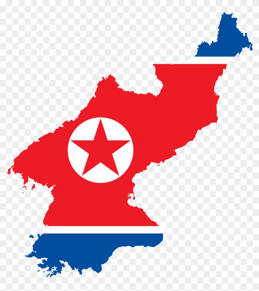 North Korea Map Flag - North Korea Map Flag #345382