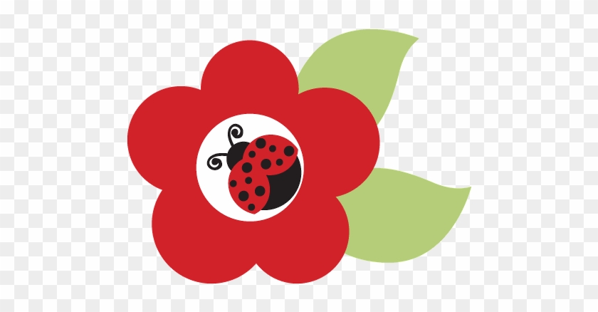 Lady Beetle Clipart Cute Button - Ladybug Flower Clipart #345389