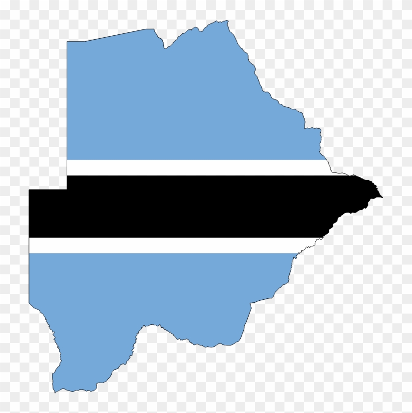 Or The Study Of Flags - Botswana Flag Map #345514