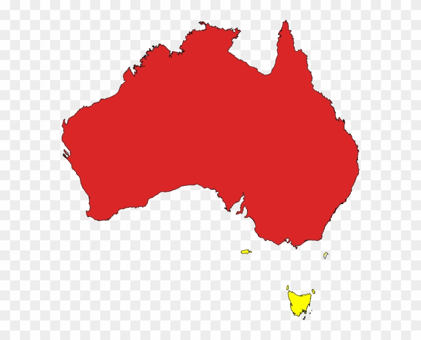 Australia Map Red #345611