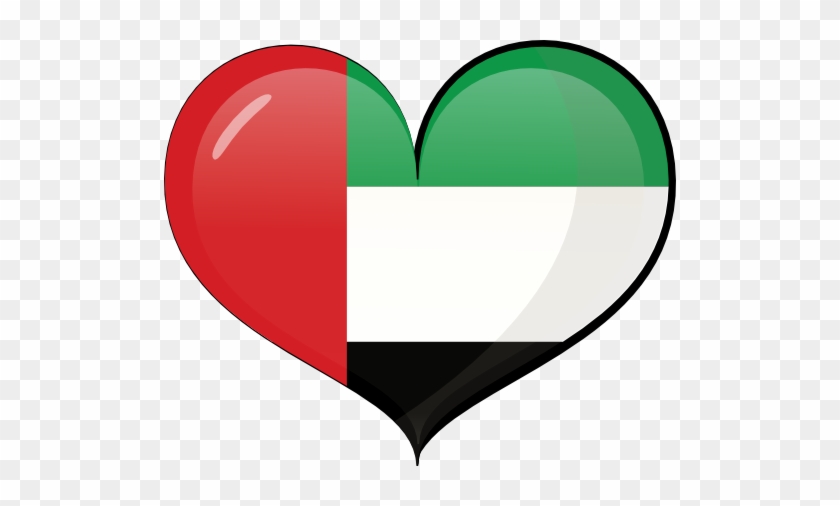 United Arab Emirates Heart Flag Clipart - Uae Flag In Heart #345670