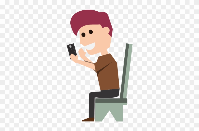 Young Man With Smartphone Cartoon - Vector Graphics #345763