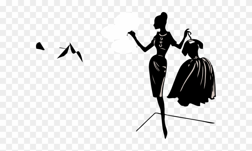Black Ladies Fashion Clipart - Apollo's Products Fashion: Silhouette Of Lady Holding #345903